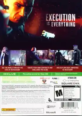 Hitman Absolution (USA) box cover back